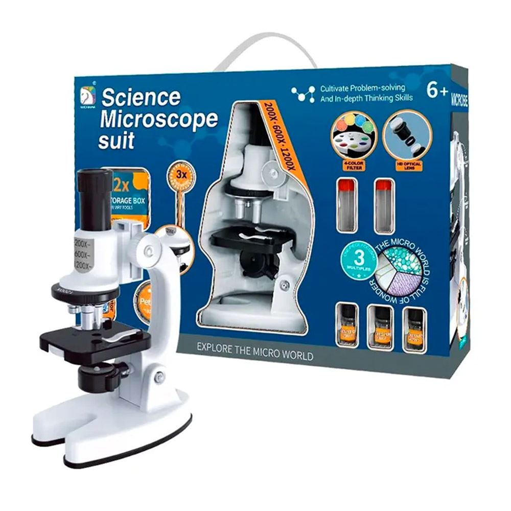 Kit Laboratorio Microscopio Portátil Ciencia Educativo 1200x